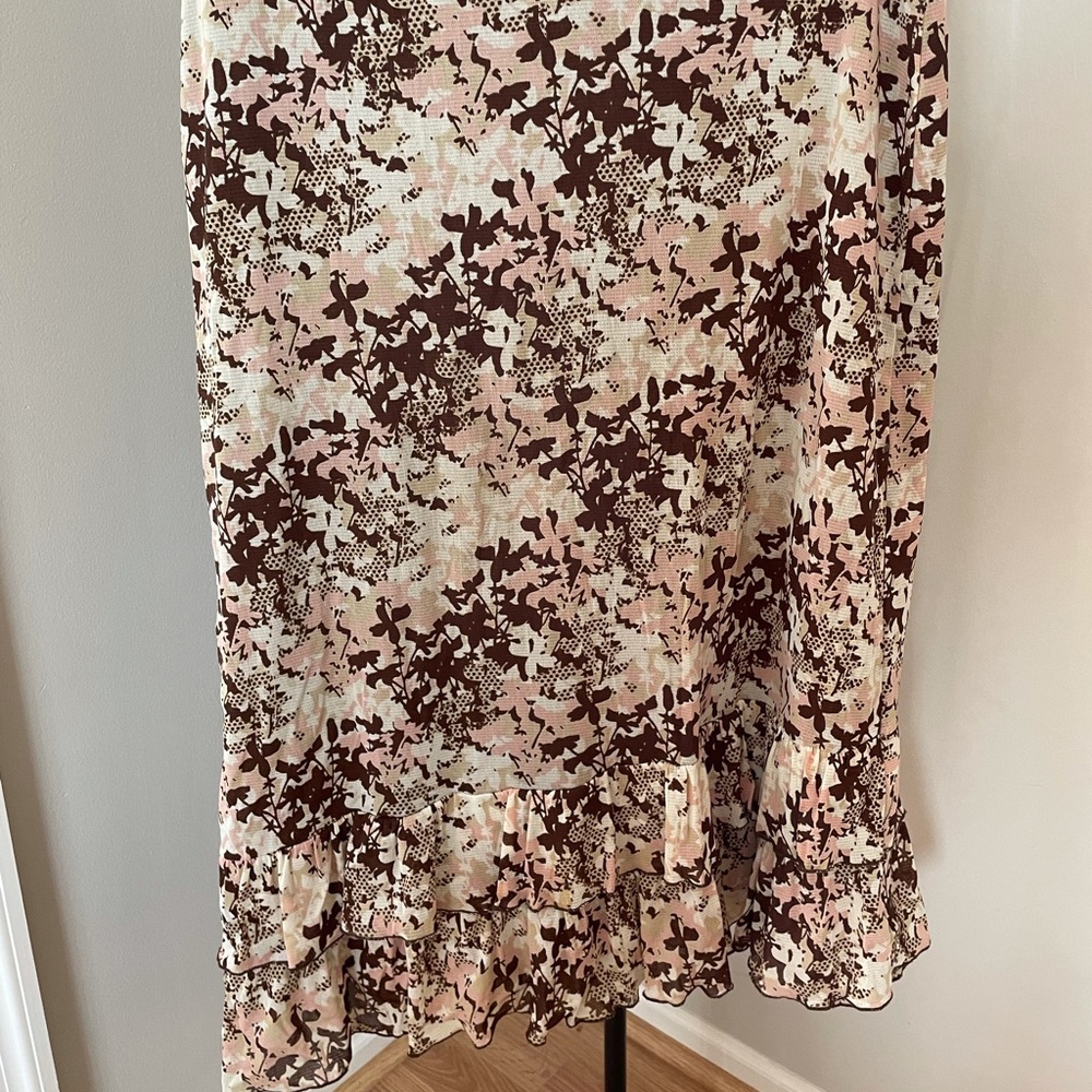 Skirt Emma James Pink Brown Floral A Line